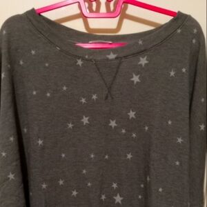 Enti Gray Star Patterned Sweatshirt woman Large